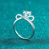 Bow Crown Moissanite Ring High Clarity VVS1 Lab Diamond 1 Carat 925 Sterling Silver Women Rings Platinum Plated Fine Jewelry