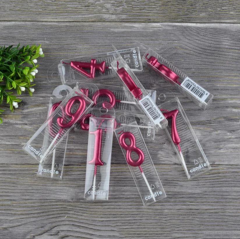 1 STK Rote Zahl Geburtstag Papier Kuchen Kerze Kinder Geburtstagsparty Hochzeitstorte Kerze Gastgeschenke Zubehör Kuchendekorationen Schwarz