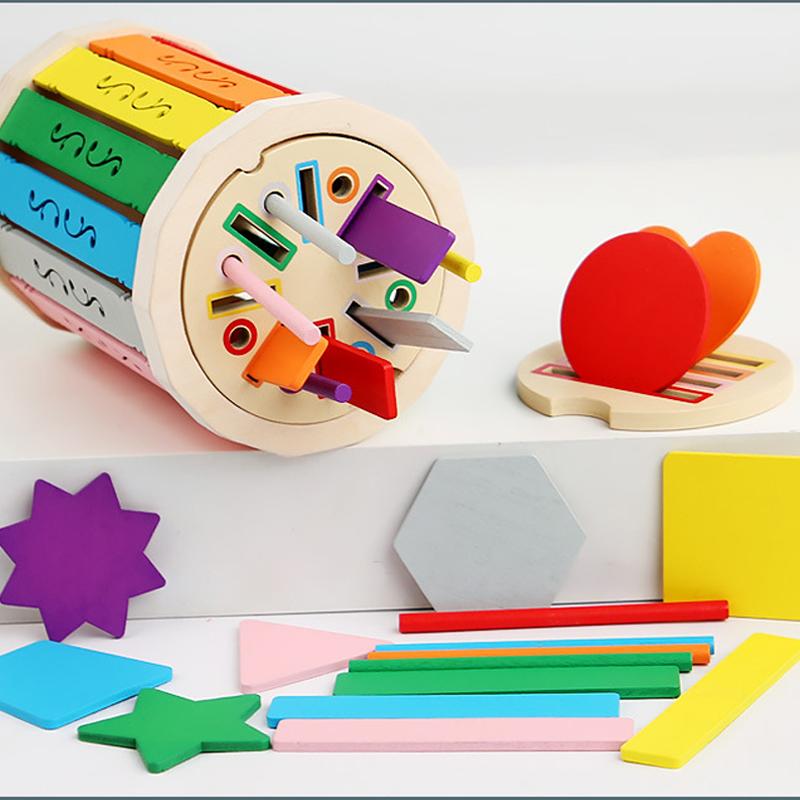 Montessori Color Sorting Matching Toy Wooden Shape Sorting Toy Educational Math Learning Toys for Kids Birthday Gifts