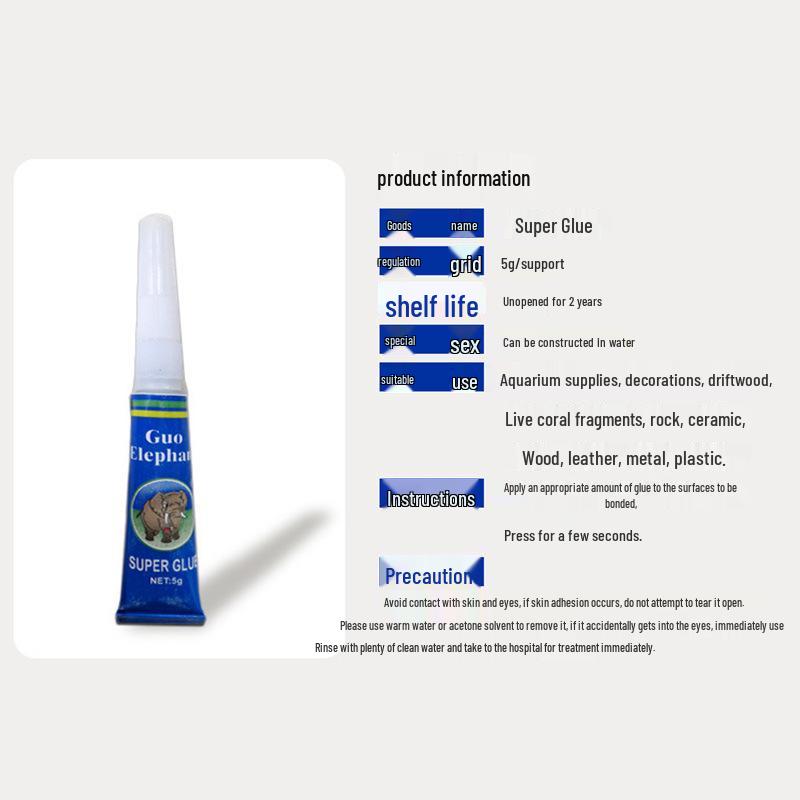 Aquarium Landscaping Glue for Aquatic Plants, Driftwood, Coral, and Moss
