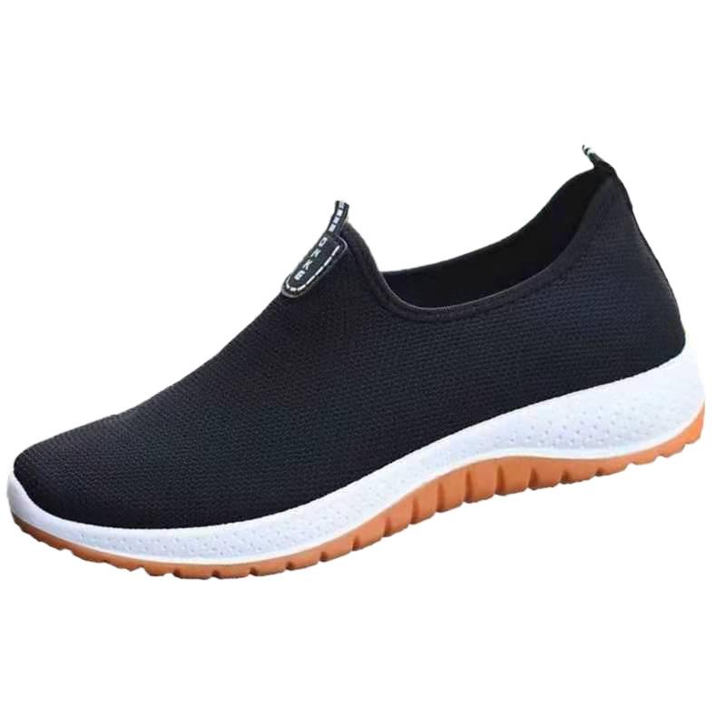 Scarpe da passeggio comode per anziani da uomo, traspiranti, in maglia, con suola antiscivolo, leggere, per escursioni all'aperto, sneakers casual antiscivolo