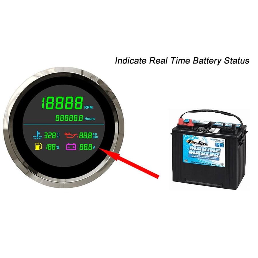 Tachometer, Fuel Level Sensor, Water Temperature Sensor, Oil Pressure Sensor, Voltmeter, Hour Meter 12V / 24V, 85 Mm