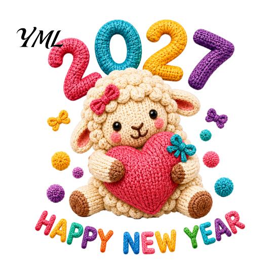 No Glue Window Decorations Chinese New Year Stickers, 2027 Goat Static Clings, Cute Decor Crochet Knit Sheep Decals, Reusable for Home Shop