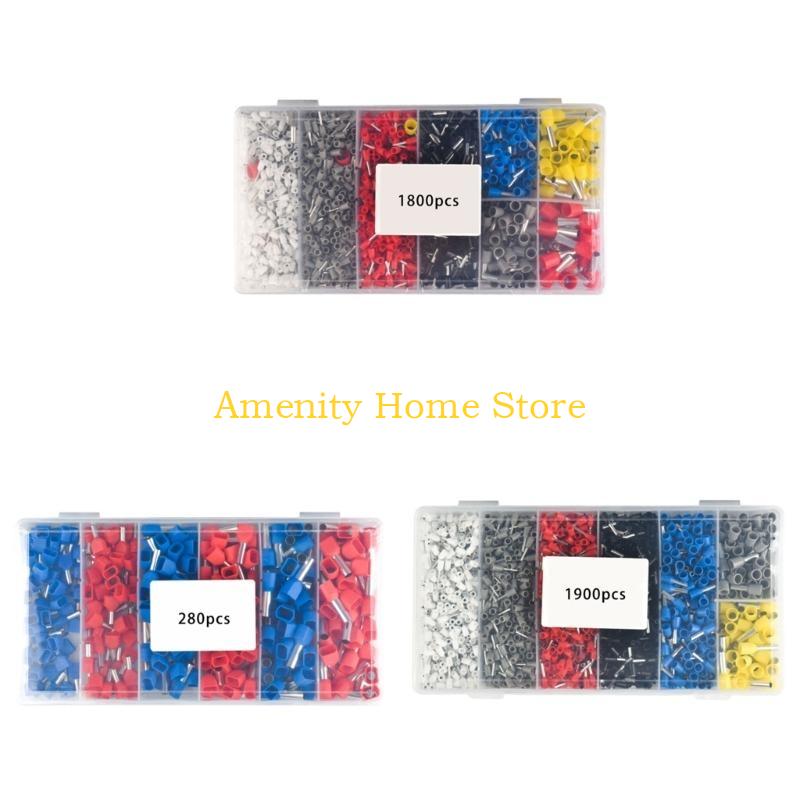 F26C Ferrules Terminals Set Insulated Ferrule Crimps Pin Twin Ferrule Connectors