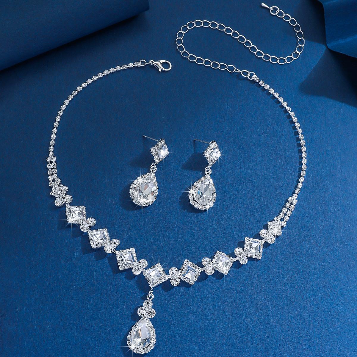 

European and American bride jewelry set, ladies banquet, wedding party, elegant temperament, necklace, earring set