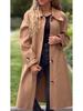 2024 Autumn/Winter Casual Long Solid Color Wool Overcoat Jacket