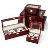 Boîte à Montre en Bois Rouge Style Chinois Bois Lisse Protection Environnementale Boîte de Rangement pour Bijoux et Montres Boîte de Protection pour Montre en Bois Rouge