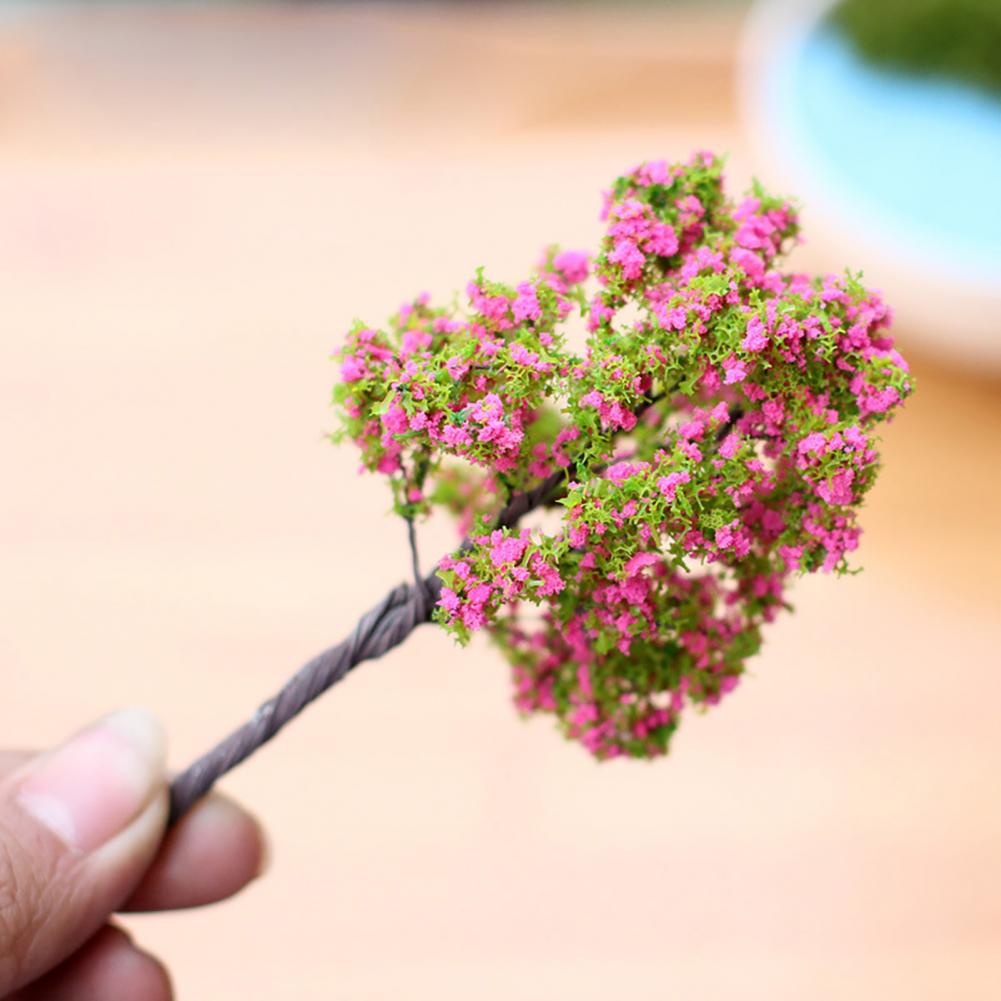 Moss Garden Embellishments Model Trees Diy Micro Landscape Ornaments Decorative Miniature Blossom Trees Artificial for Crafts