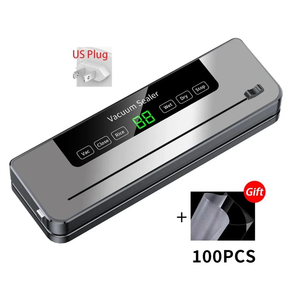 Built-in Cutter Electric Vacuum Sealer Food Storage Seal Touch Button Dry/Wet Kitchen Food Sealing Vacuum Packaging Machine