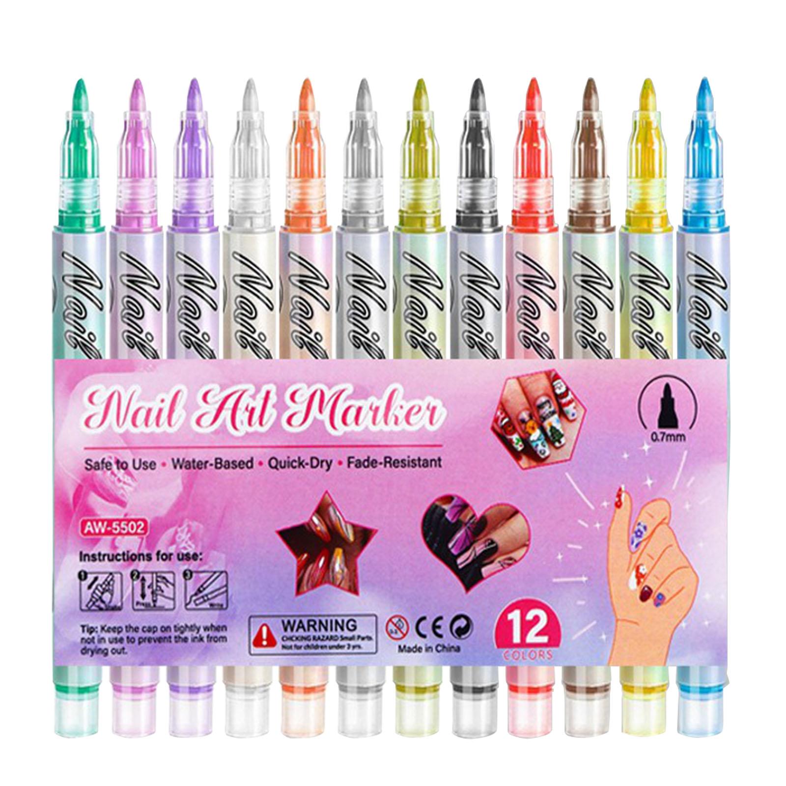 Nail Pen, Painting Pen, Nail Quick-drying Pen, Colored Drawing And Outlining Nail Pen,30ML One Size