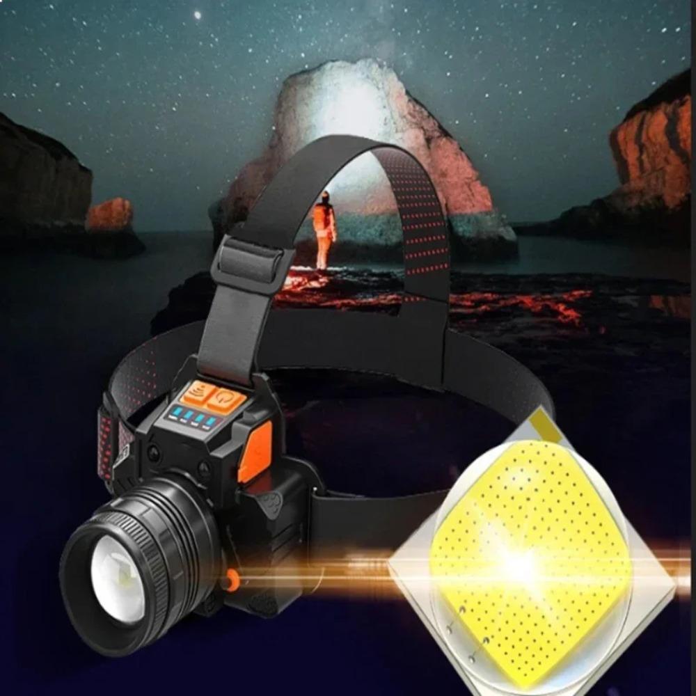 Fari ricaricabili, fari con sensore, batteria integrata ricaricabile USB, 3 modalità, luci per campeggio all'aperto e pesca