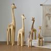 Niedliche Tierzimmerdeko Pferd Kaninchen Katze Giraffe Holzskulpturen DIY Bemalte Materialien Handwerk Hone Dekor Handgefertigte Figur Geschenke