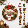 Seasonal Garden Window Hanging Interchangeable Wooden Christmas Wreath, 12 Pcs Front Door Plaque, DIY Wreath for Handmade Pattern Wall, Fireplace,
