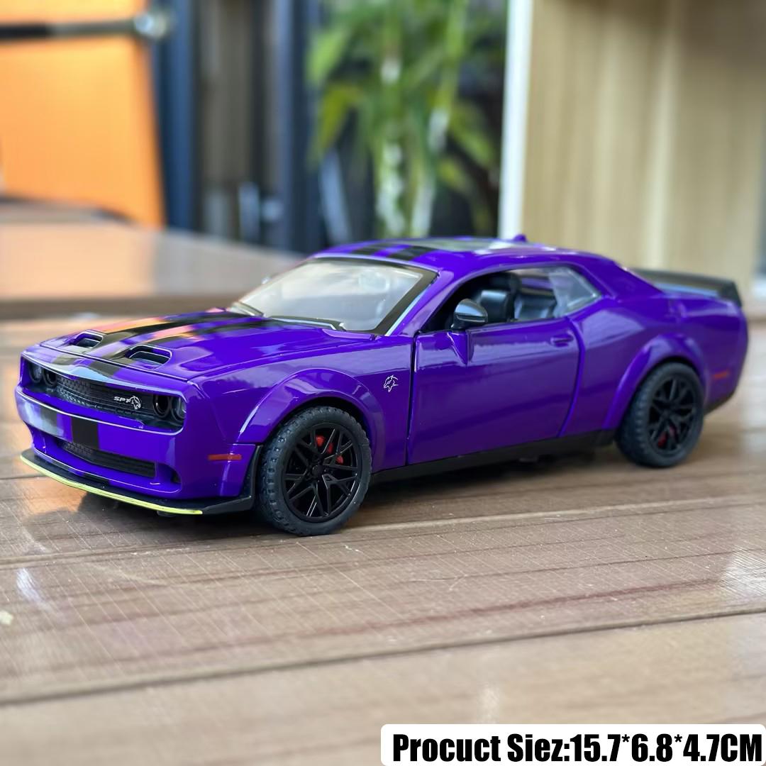 

1:32 Dodge Challenger SRT Hellcat Redeye Supercar Alloy Metal Diecast Model Car Desktop Display Collectible Ornament Holiday Toy фіолетовий