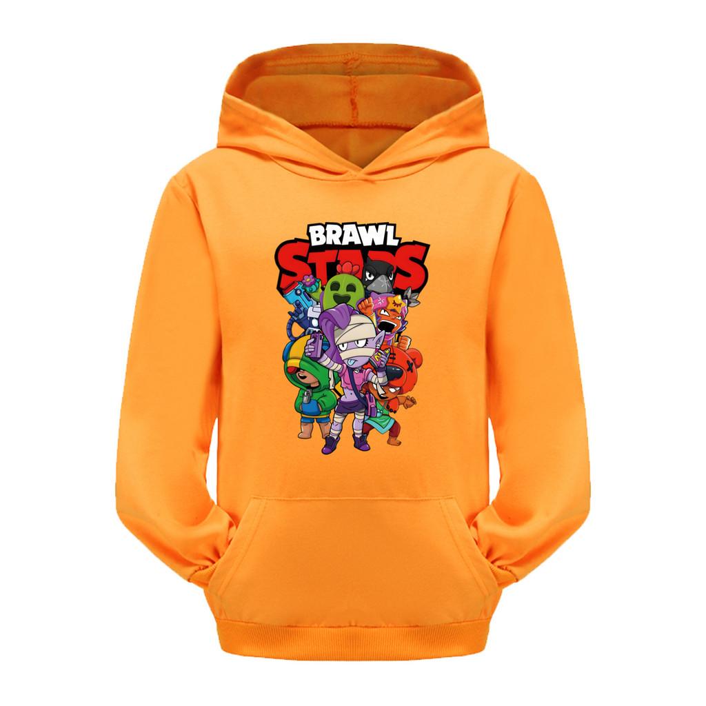 Unique Costume 4094 Kinderen Jongens Meisjes Brawl Stars Bedrukt Casual Zak Lange Mouwen Hoodies 130cm oranje