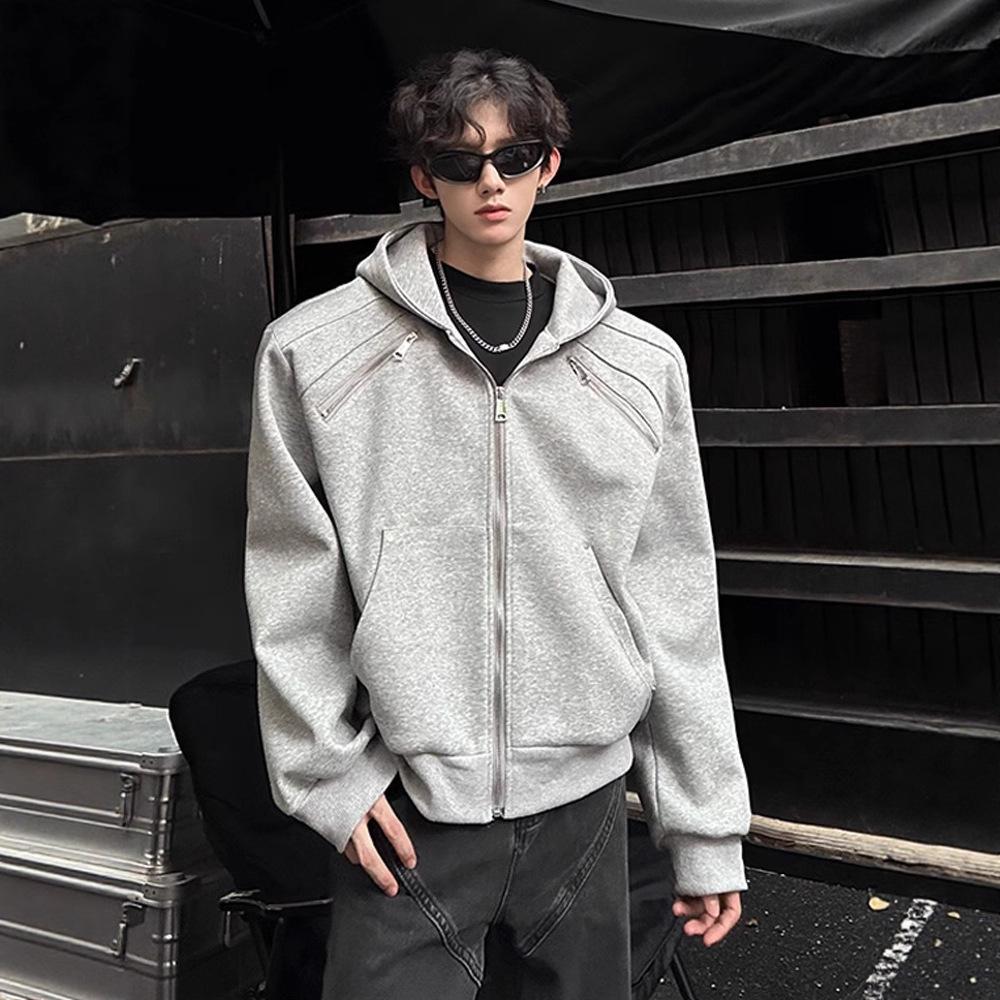 

Короткий стеганый кардиган-свитер Мужская толстовка-куртка Куртка на осень и зиму XXXL серый