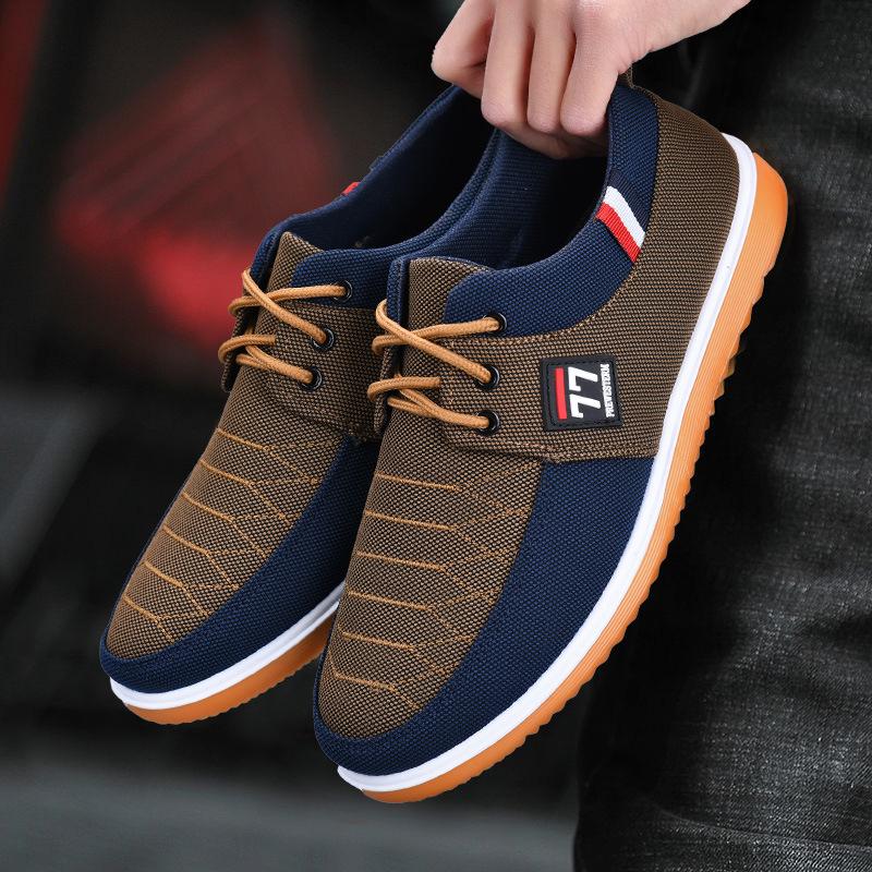 Men's Versatile Lace-Up Canvas Shoes - Old Beijing Casual Plus Size Sneakers