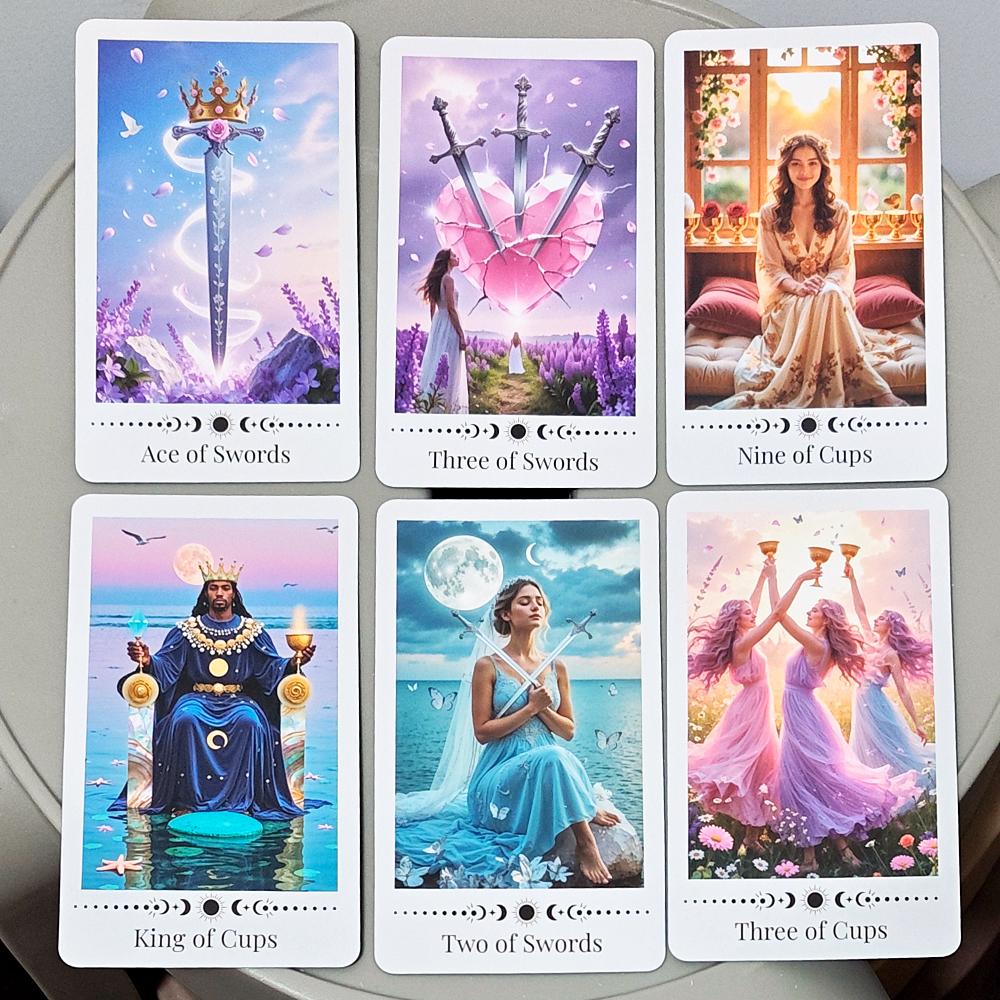 Baraja de Tarot Rosa Interior - Set de Adivinación de 78 Cartas con Guía de Instrucciones 11*6.2cm en Caja Decorativa de Lata