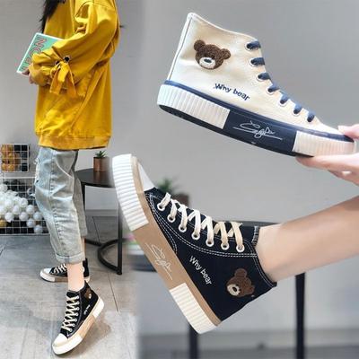 Cute Canvas Shoes Women Breathable Sneakers Brand Sport Shoes Woman Casual Vulcanized Tennis Shoe Flats High Top Zapatos Mujer