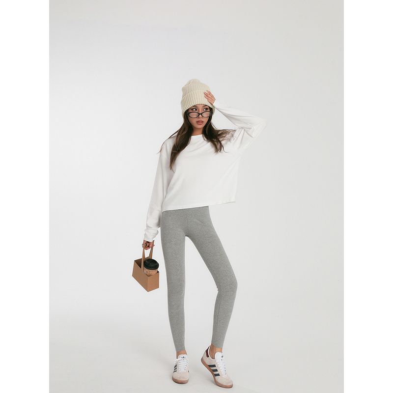 Discoglam Modal Long Sleeves Loose T-shirt Soft Glutinous Outwear Yoga Workout Long Sleeve Long Sleeves Bottoming Shirt for Women