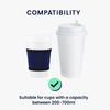 Kwmobile 2x Neoprene Cup Holders - Cup Sleeves for Coffee, Tea, and Hot Drinks, Anti-Scald, BlackNavy