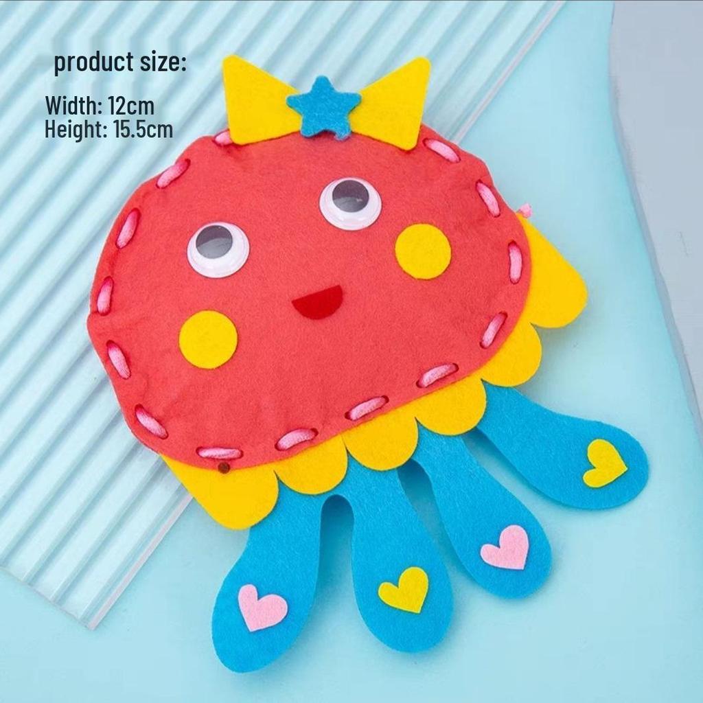 DIY Cartoon Doll Kit: Non-Woven Fabric Crafts for Kids 3-6 Years