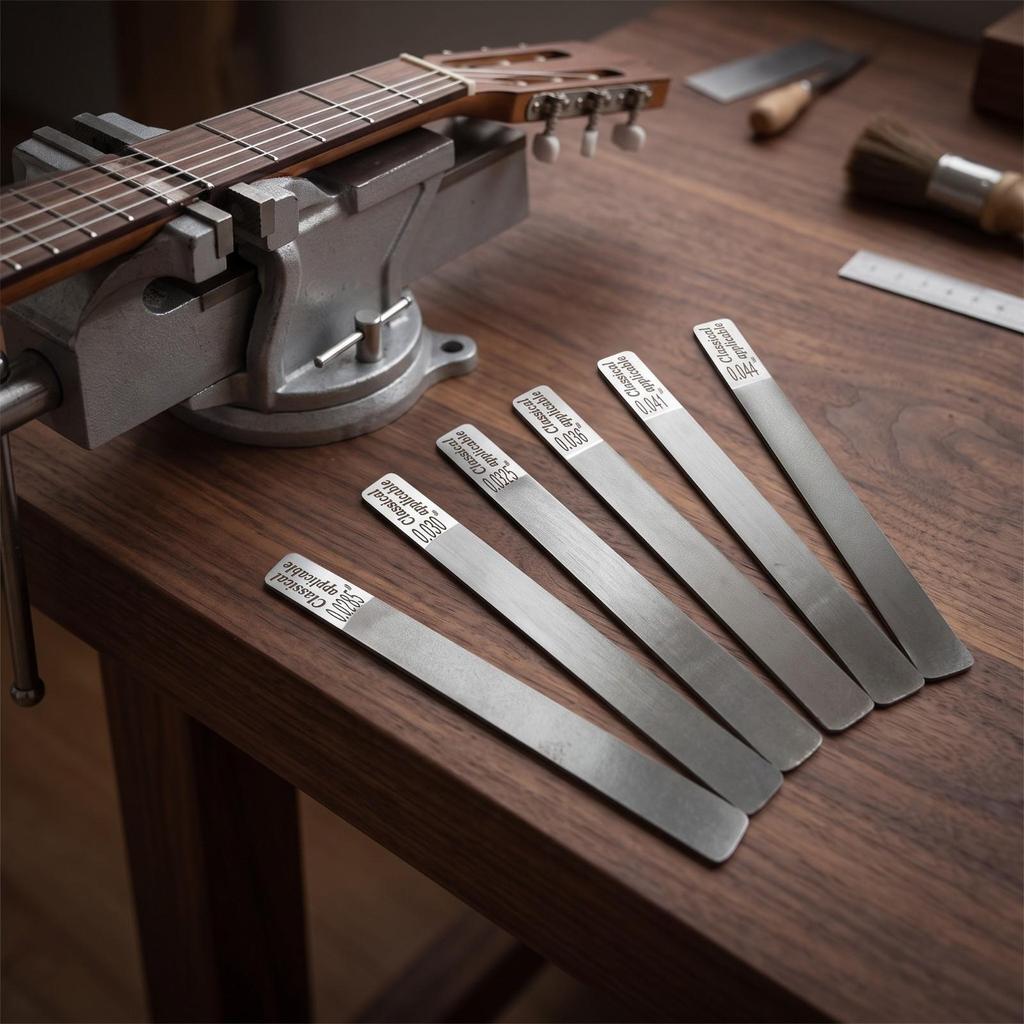 6 Pieces Guitar Nut File Set Flat Sturdy for Workbench
