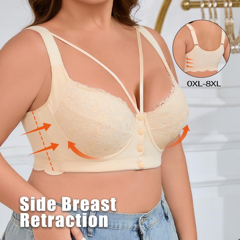 0XL-8XL super large size bra popular European and American size adjustable shoulder strap lace front buckle large size underwear