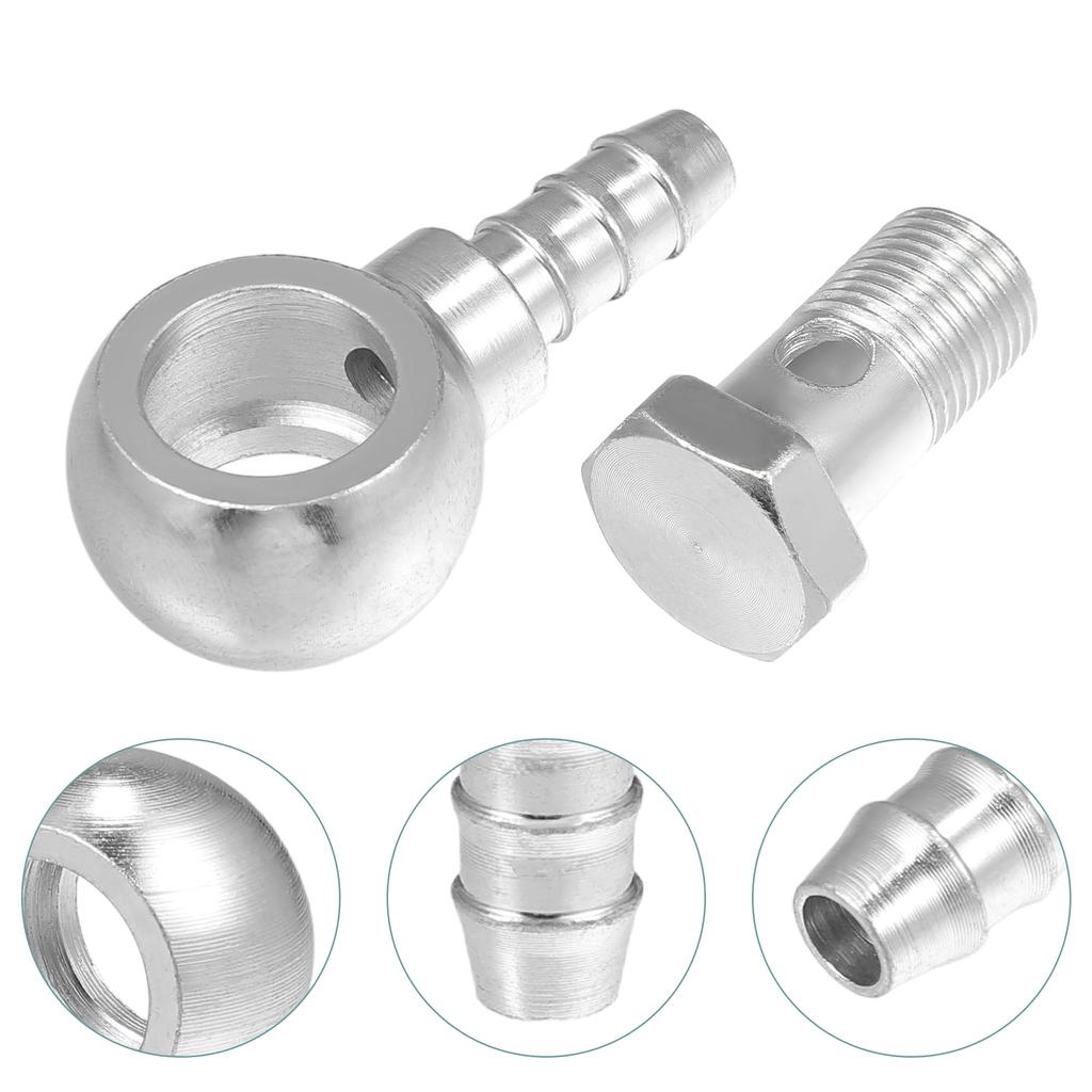 ACROPIX Banjo Bolt Hose Barb Fitting Banjo Fitting Fuel Line with Screw Washer for Motorcycle 16mm Inner Diameter 10mm Outer Diameter M16x1.5 Sil
