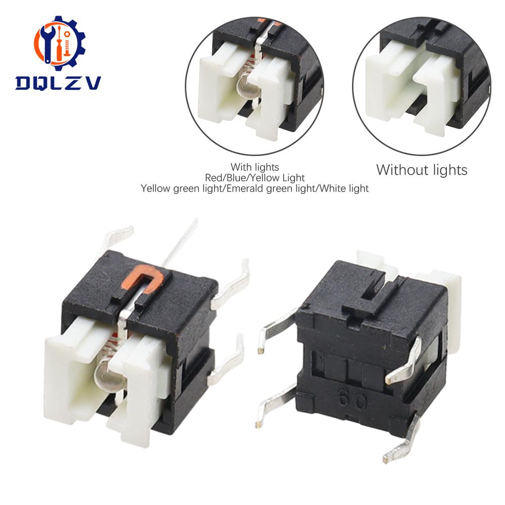 5/10Pcs 6*6mm Through Hole Micro Push Button Tactile Momentary Switch With LED Green Yellow Red White Blue 6*6 6X6