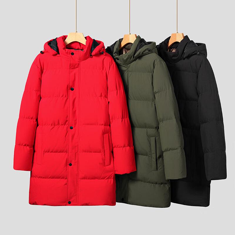 Men's Plus Size Long Cotton Jacket with Removable Hood