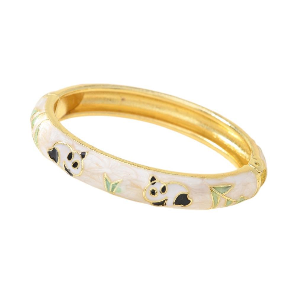 

Colorful Panda Bamboo Bangle Cartoon Panda Children s Hand Bracelet Jewelry Gifts жемчужина белый