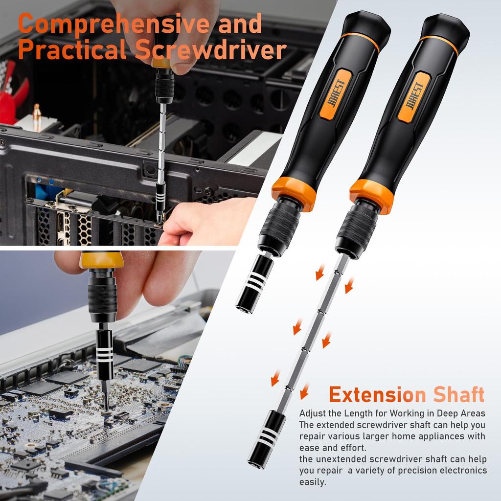 JOREST 152 In 1 Precision Screwdriver Magnetic Special Tool Screw Driver Torx T5 T6 T7 T8 T9 T10 Star Torx Screwdriver Set Is Suitable for iPhone