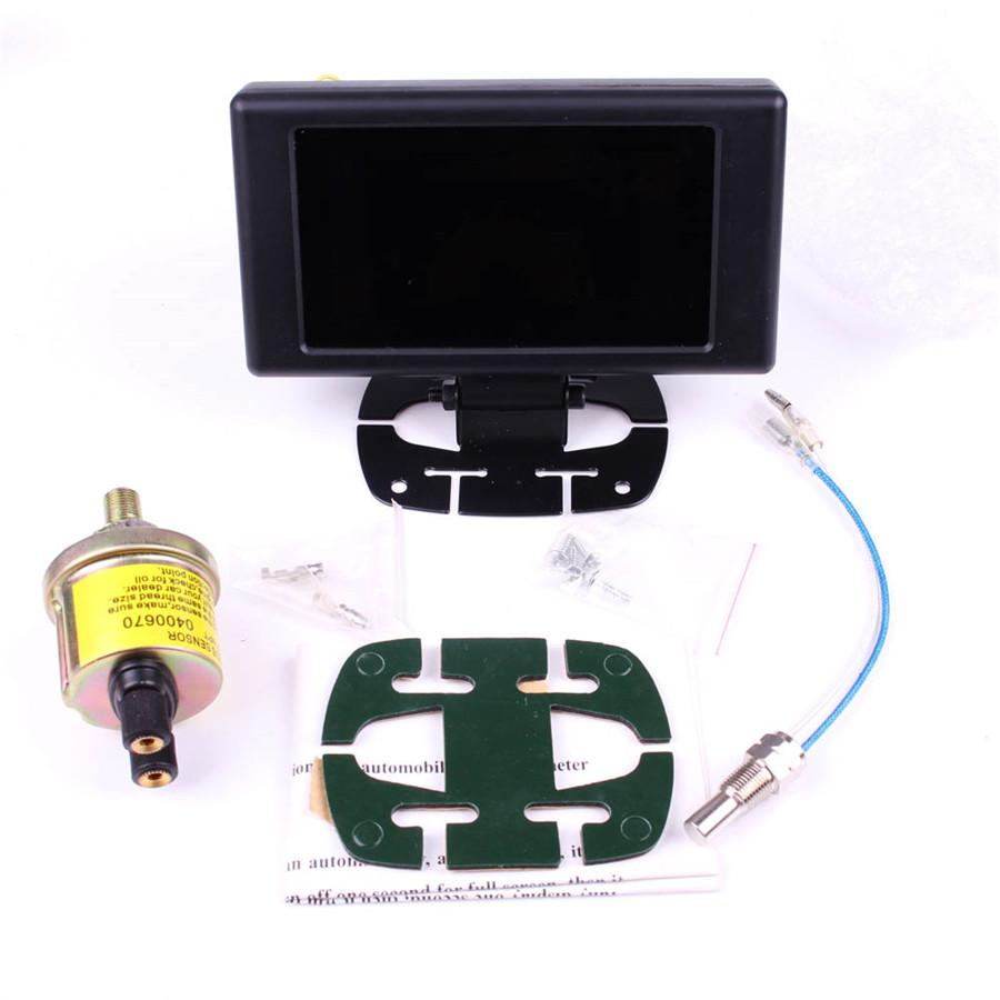 5" LCD 4 In1 Racing Gauge VOLT RPM WATER TEMP OIL PRESS PSI and Bar Car Auto Gauge LED Gauge