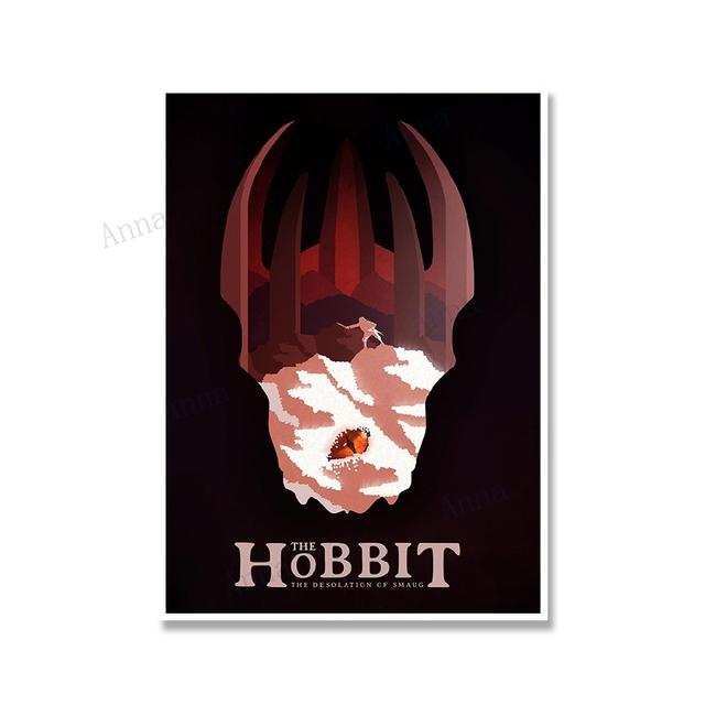 Canvas Painting Nordic Vintage Travel Poster and Prints Tolkien Middle Earth Landscape LOTR Art Wall Pictures Living Room Decor No Frame