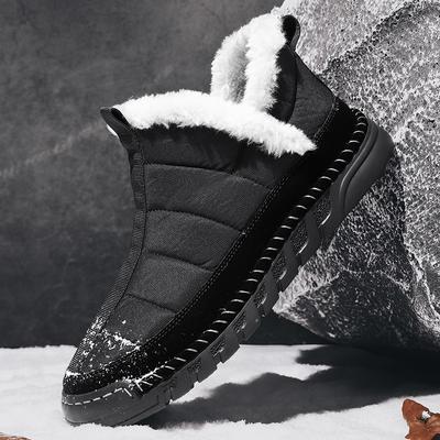 Fashion Men Snow Boots New Winter Shoes Men Outdoor Warm Boots Ankle Trendy All-match Shoes Thick Plush Winter Boots Men Cotton Shoes