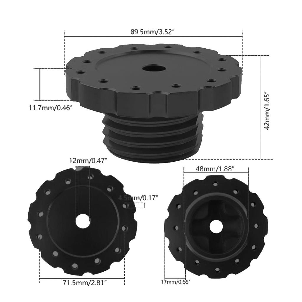Gugxiom Steering Wheel Adapter 70mm PCD Steering Wheel Adapter Quick Release Steering Wheel Plate Adapter Steering Boss Steering Wheel (Black-2)