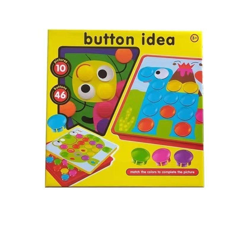 Mushroom Nail Puzzle Children's Toys, Large-particle Button Patchwork Board, Early Education Puzzle, Baby Fine Motor Training