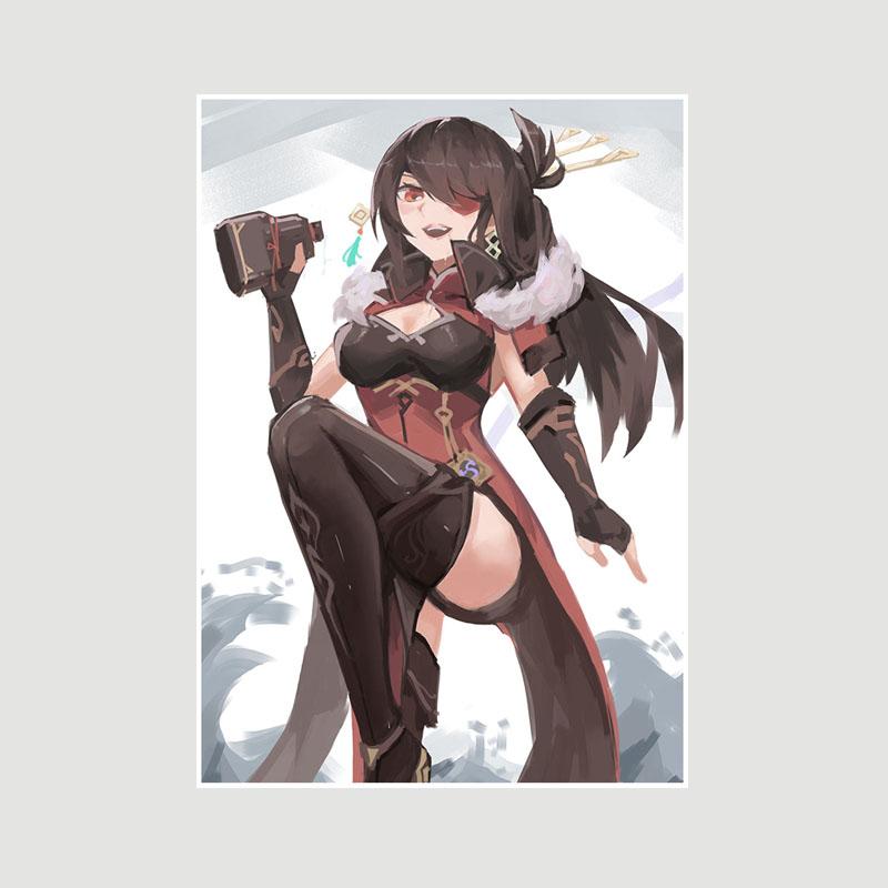 Genshin Impact Series Posters White Paper Anime Girl Poster Mural Home Decor Study Bedroom Bar Cafe Decoration Painting Wall Art Prints