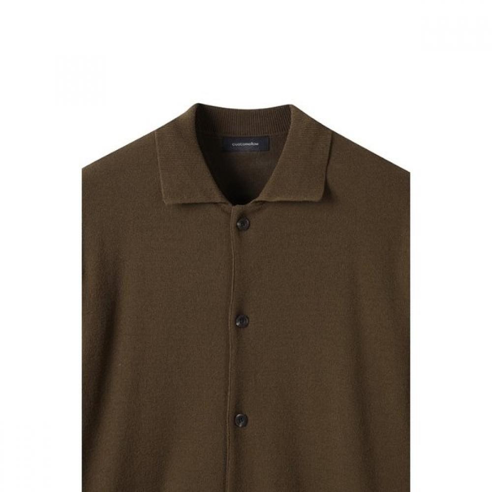 Customellow Brown Soft Half Sleeve Cardigan Cwwam25311brx