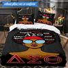 3PCS Delta Sigma Theta Bedding Set 2D Printing (Includes 1 Duvet Cover + 2 Pillowcases Coreless), Bedroom decor,Fan Gift