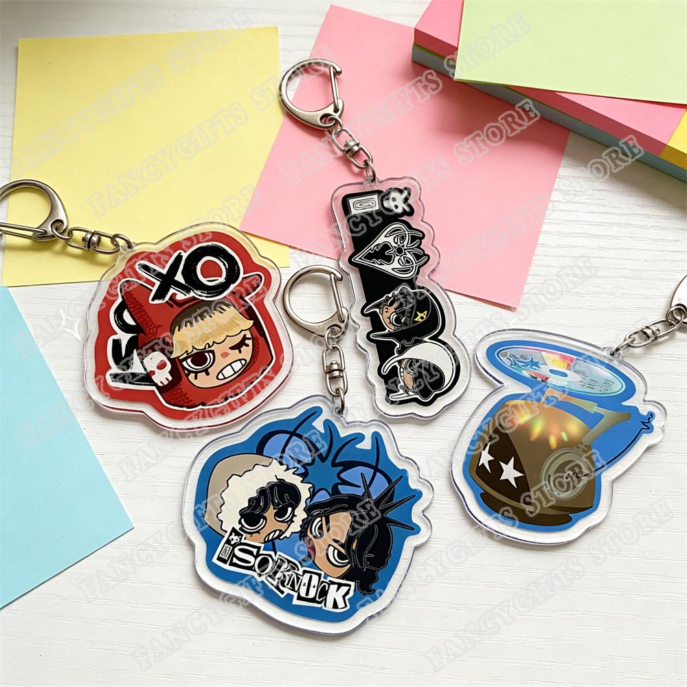 Cute Game Cartoon Chibis Keychains for Accessories Bag Keyrings Jewelry Fans Friends Gifts