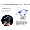 H&D HYALINE & DORA Double Crystal Glass Dolphins Figurines Collectibles, Sea Animal Sculpture Statue, Home Desk Decoration Ornaments