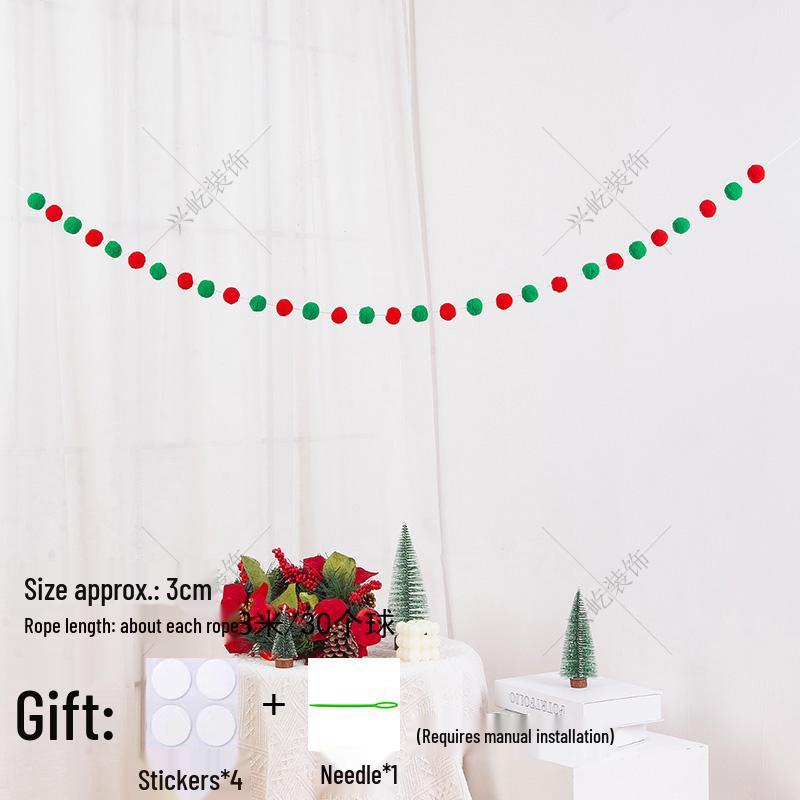 Children’s Room Pompon Bunting Decoration - Birthday Party Tent Backdrop Ornament
