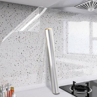 40Cm Transparent Decorative Waterproof Anti Fouling Oil Resistant Adhesive Modern Style Wall Sticker Cabinet Kitchen Wallpaper