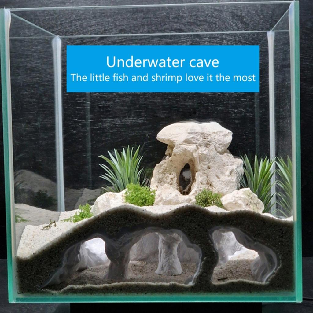Natural Textured Aquariums Cave Decoration With Multiple Entries For Fish Shrimp Safety And Tanks Environment Enrichment