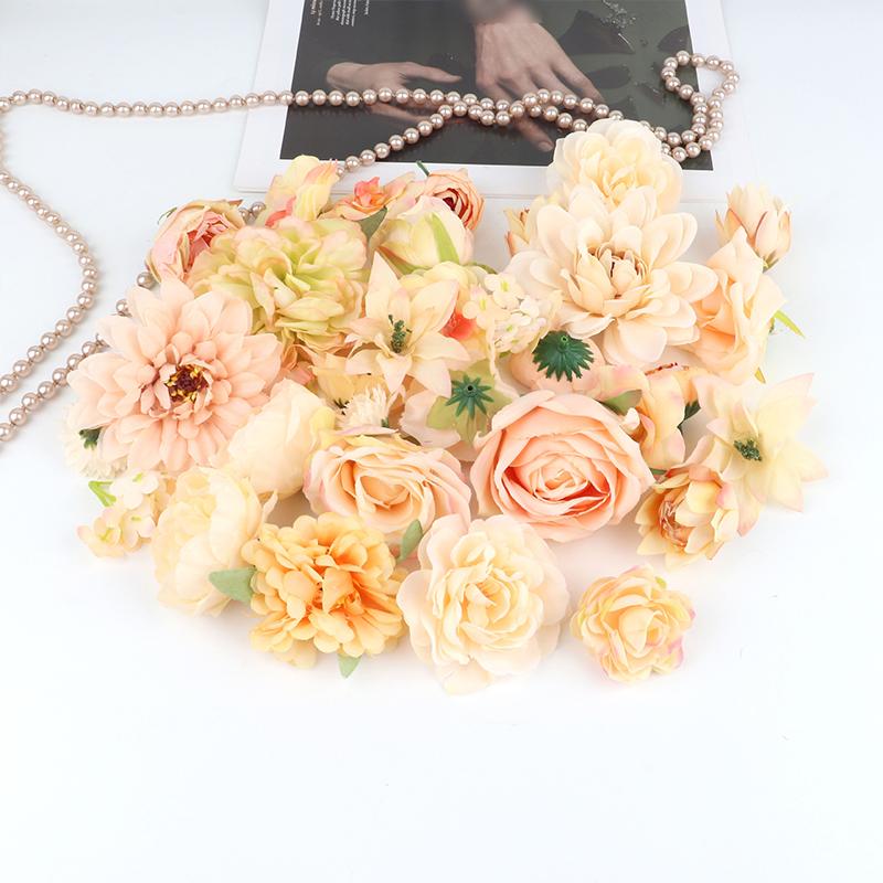 20Pcs Artificial Floating Flower Diy Colorful Random Simulation Flower Hanging Background Decor Curtain Wedding Gift Party Decor