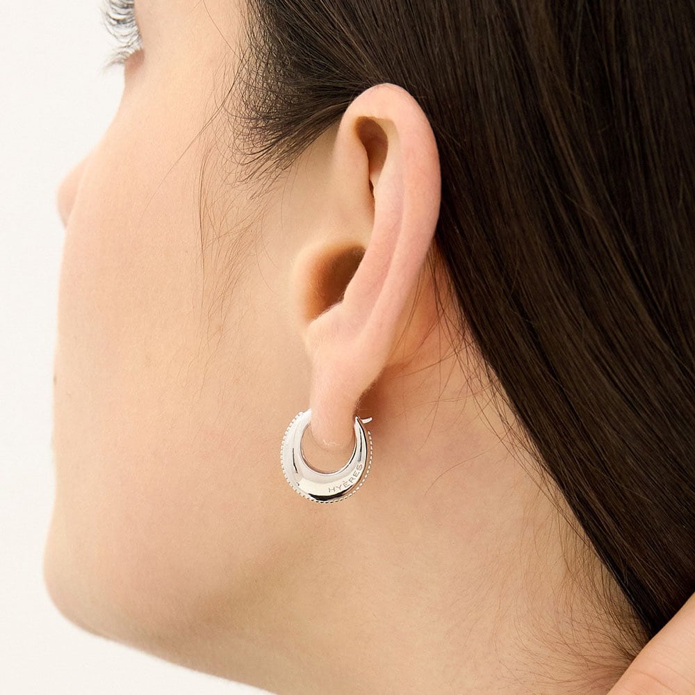 Champagne Moon Silver (W) Gout Oval Earrings S Hl2E19243W9Xxx