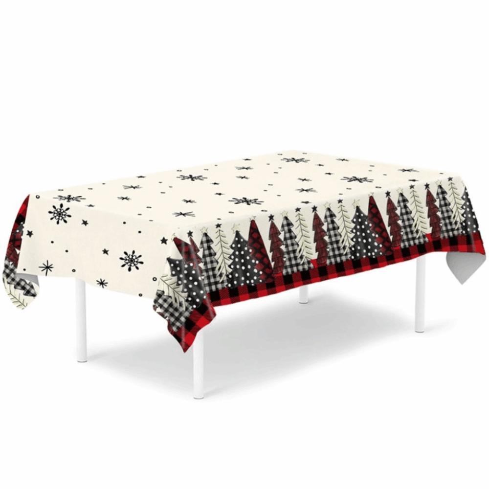 Plastic Table Cover Disposable Party Tablecloths Retro Christmas Tablecloth  Christmas Decoration