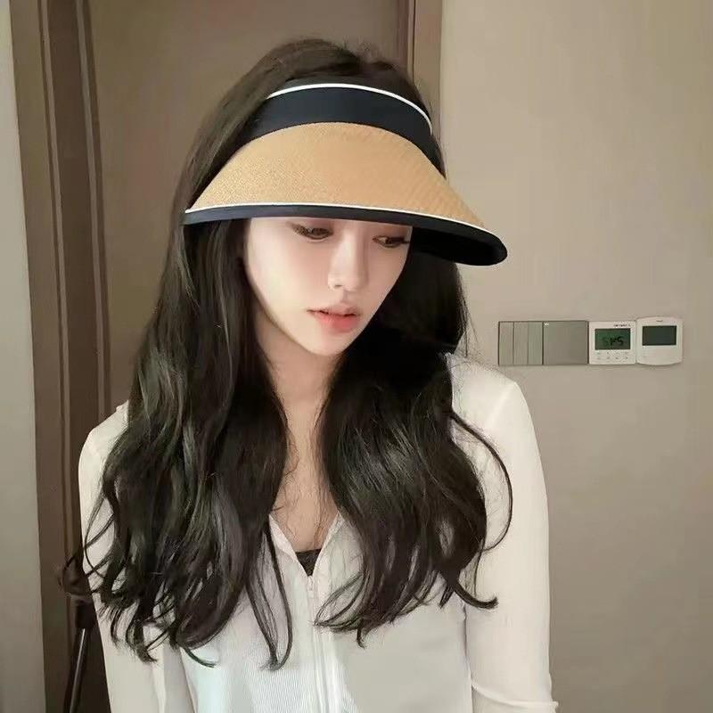 Large brim summer empty top summer UV protection sun protection hat female UV sun hat sun hat face cover UPF50 +